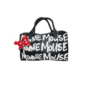Disney Park Authentic Minnie Mouse  Black / White Handbag Polka Dot Bow